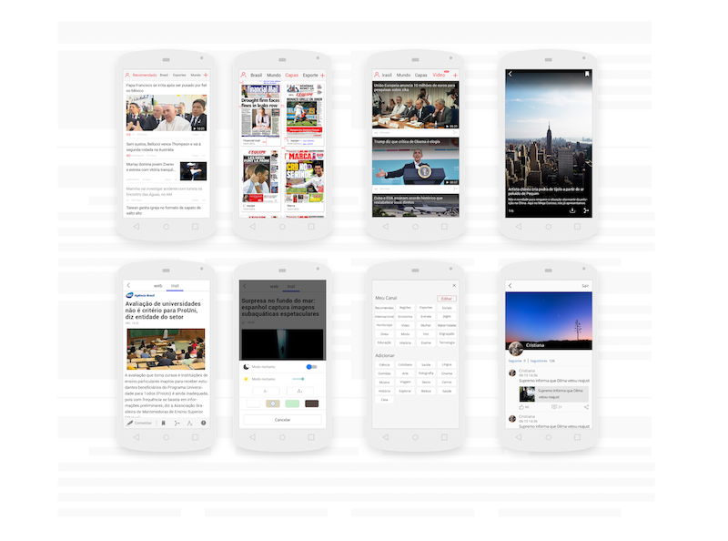 InstNews, interface